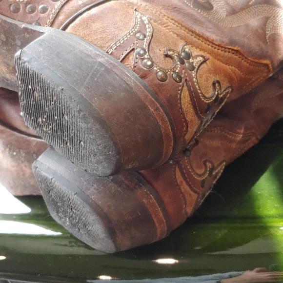 Ladies Western Leather Stitched Boots Size 9M - Picture 9 of 13